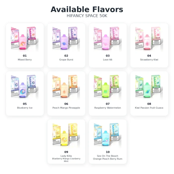 hifancy space 50k flavor list