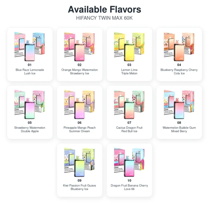 hifancy twin max 60k flavor list