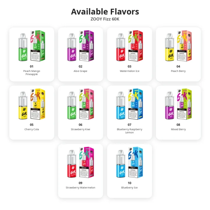 zooy fizz 60k flavor list