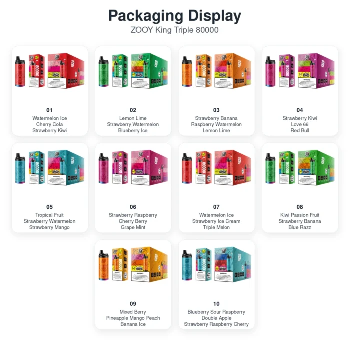 zooy king triple 80000 packaging display