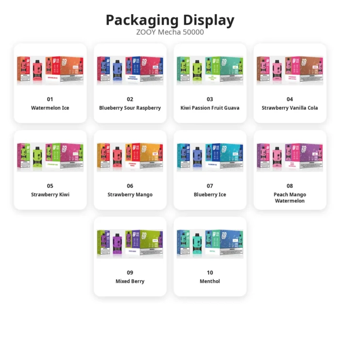 zooy mecha 50000 packaging display