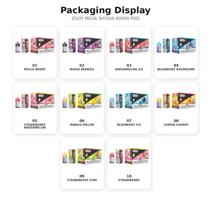 zooy mega shisha 60000 pod packaging display