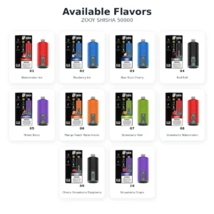 zooy shisha 50000 flavor list