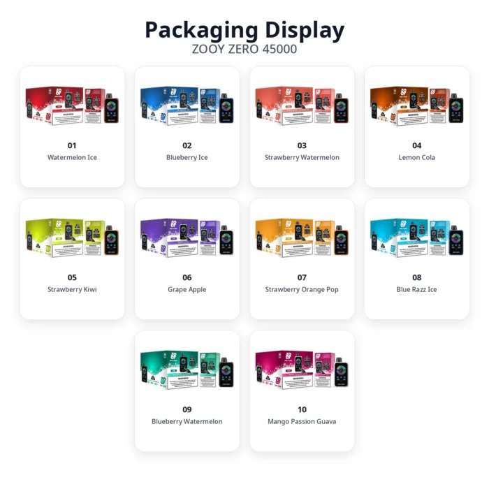 zooy zero 45000 packaging display