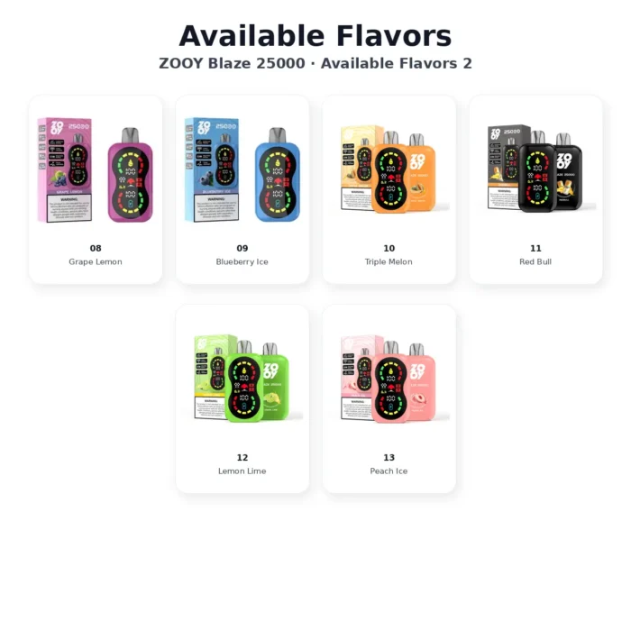 zooy blaze 25000 flavor list2