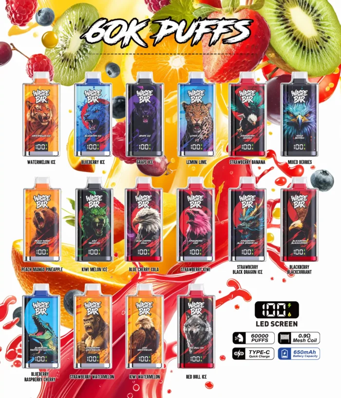 WASPE Bar 60K Puffs flavor-list WASPE Bar 60K Puffs flavor list